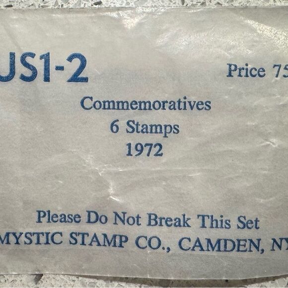 1972 - Commemorative Stamps - Mystic Stamp CO. - 6 Stamps - Picture 4 of 4